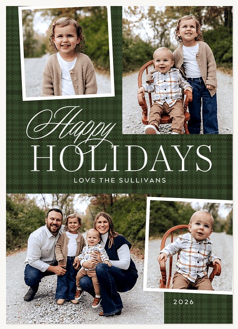 Cheerful Tartan Personalized Holiday Cards