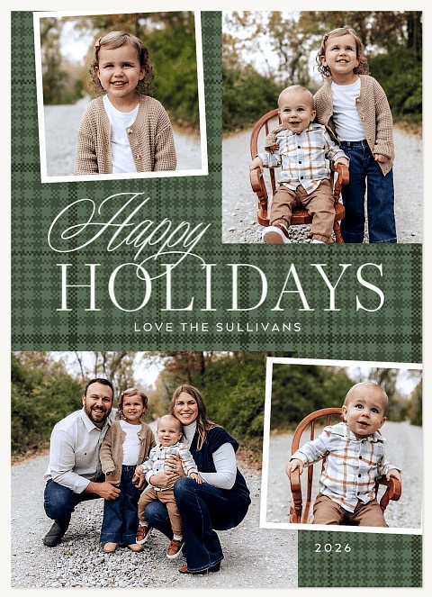 Cheerful Tartan Personalized Holiday Cards