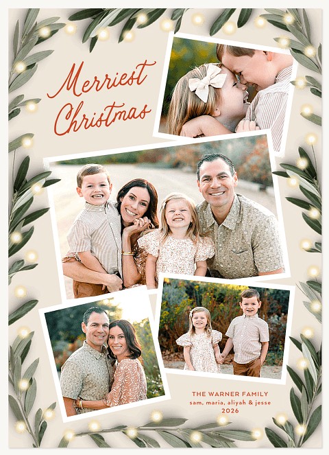 Twinkling Boughs Personalized Holiday Cards
