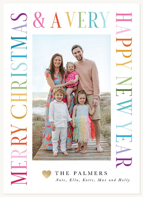Vibrant Type Personalized Holiday Cards