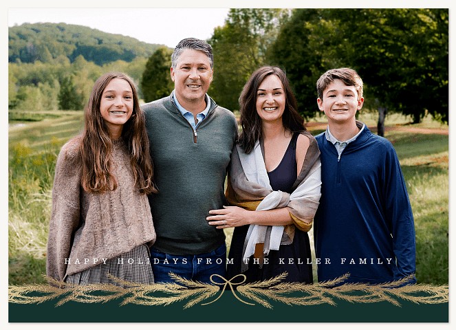 Pine Tidings Personalized Holiday Cards