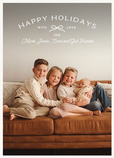 Bowed Love Personalized Holiday Cards