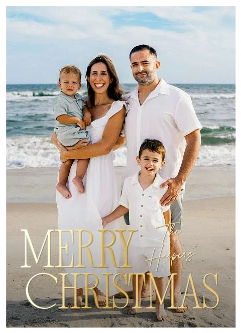 Golden Type Personalized Holiday Cards