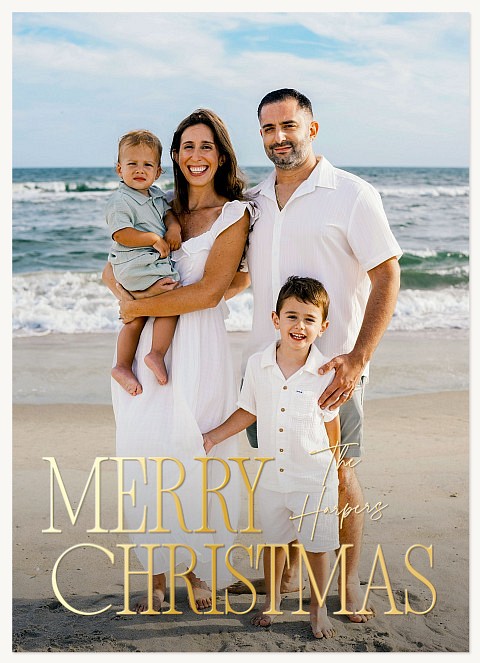 Golden Type Personalized Holiday Cards
