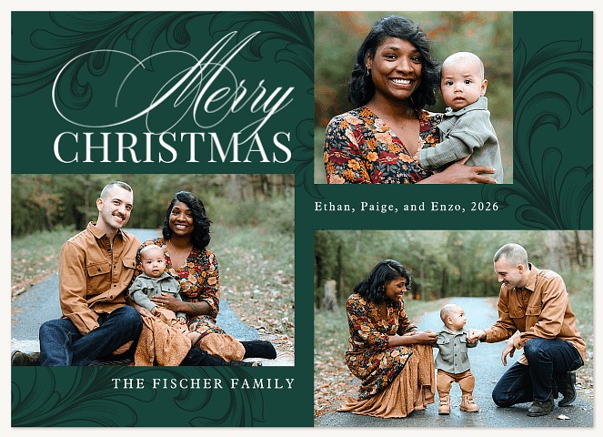 Timeless Damask Personalized Holiday Cards