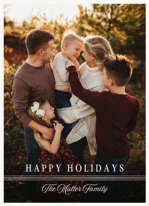 Gilded Horizon Personalized Holiday Cards