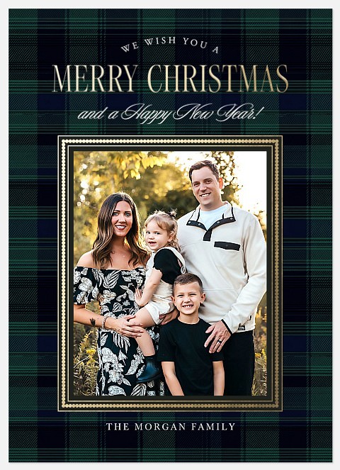 Evergreen Tartan Holiday Photo Cards