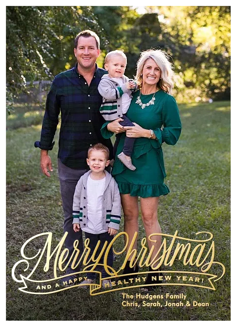 Ribbon Underline Christmas Cards