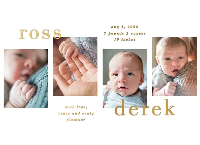 Cherished Collage Baby Announcements