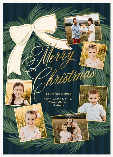 Festive Wreath Personalized Holiday Cards