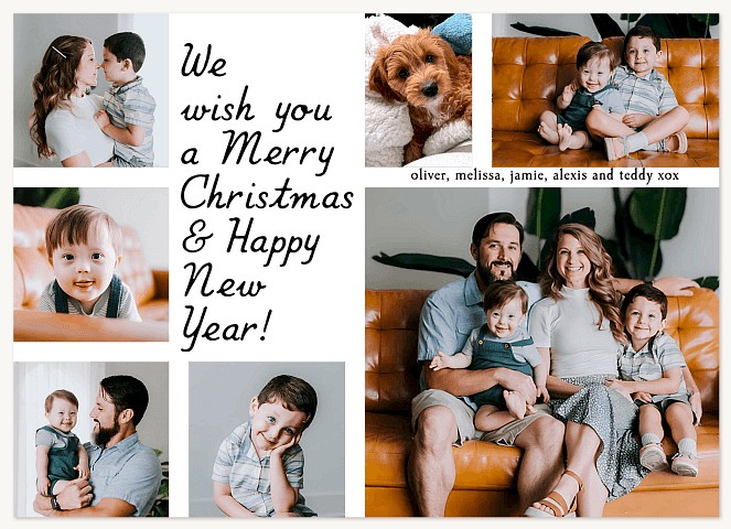 Minimal Collage Personalized Holiday Cards