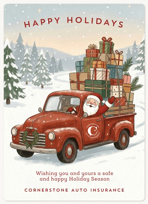 Santa Insurance Holiday & Christmas Magnet Cards
