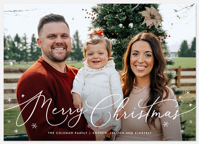 Snowflake Script Holiday Photo Cards