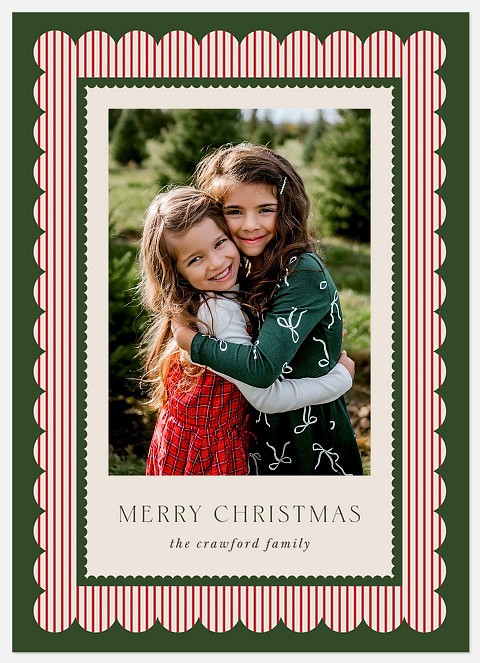 Striped Frame Holiday Photo Cards