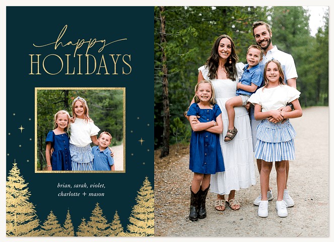 Starry Forest Personalized Holiday Cards