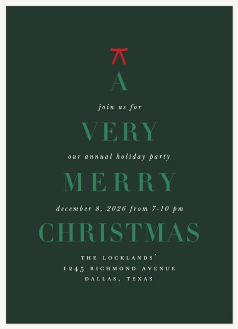 Tree Top Holiday Party Invitations