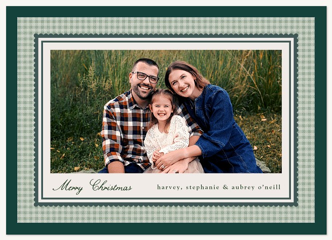 Winter Gingham Personalized Holiday Cards