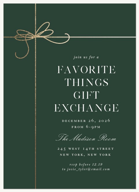 Wrapped Gift Holiday Party Invitations