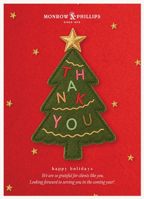 Felt Tree Thanks Business Holiday Cards