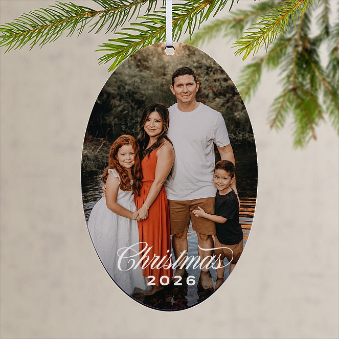 Merry in Cursive Personalized Ornaments