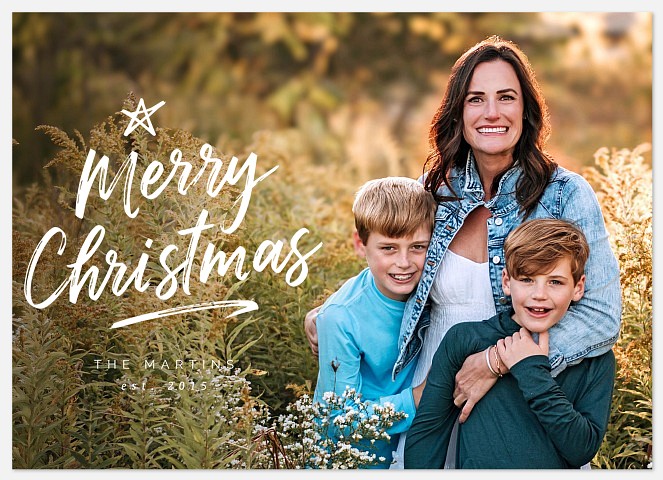 Star Topped Holiday Photo Cards
