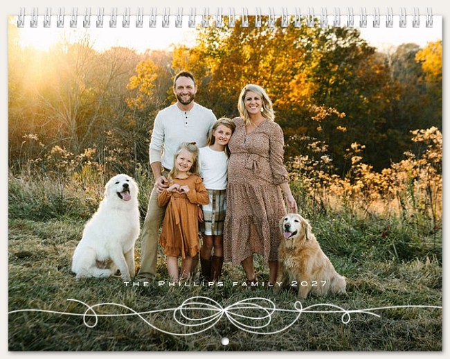 Ribbon Accent Calendar Custom Photo Calendars