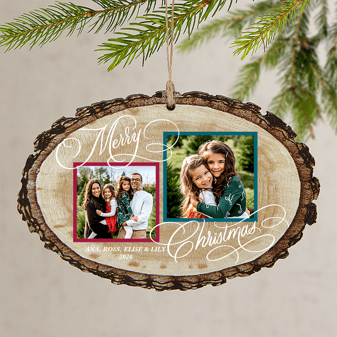 Rustic Flourish Personalized Ornaments