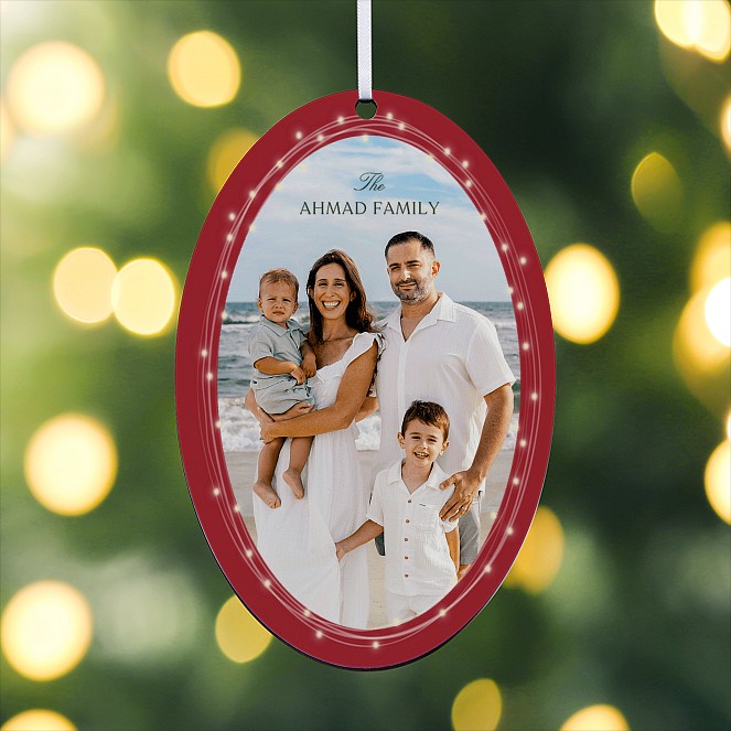 Twinkling Border Personalized Ornaments