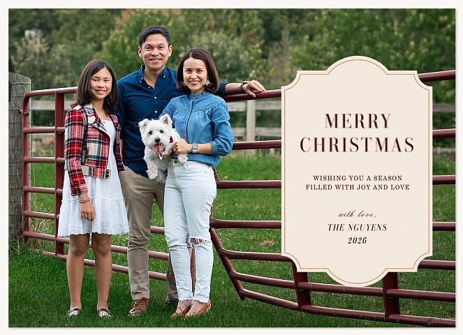 Minimalist Label Personalized Holiday Cards
