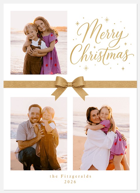 Three Photos Holiday Photo Cards