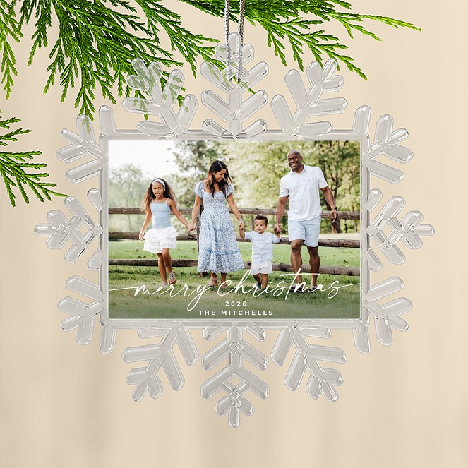 Flowing Script Custom Ornaments