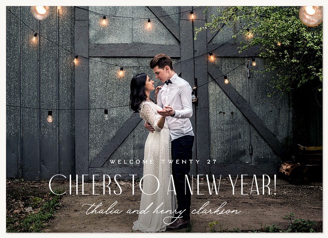 Condensed Type Personalized Holiday Cards