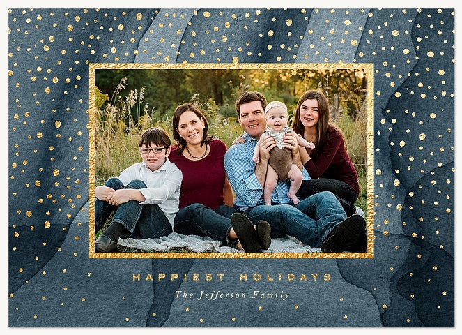 Starlit Snowfall Personalized Holiday Cards