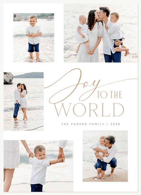 Joy Script Personalized Holiday Cards
