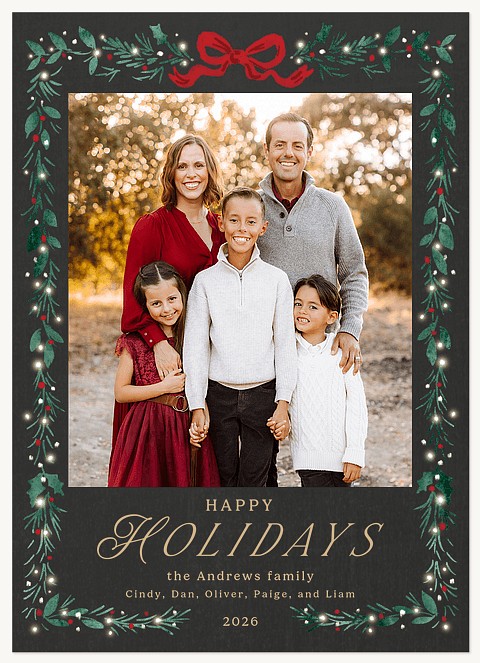 Family Festivities Raised Gloss Holiday Cards