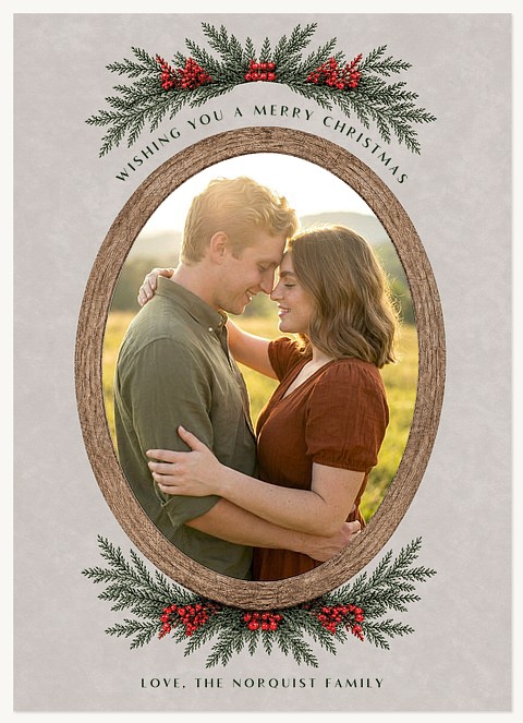 Wooden Frame Personalized Holiday Cards