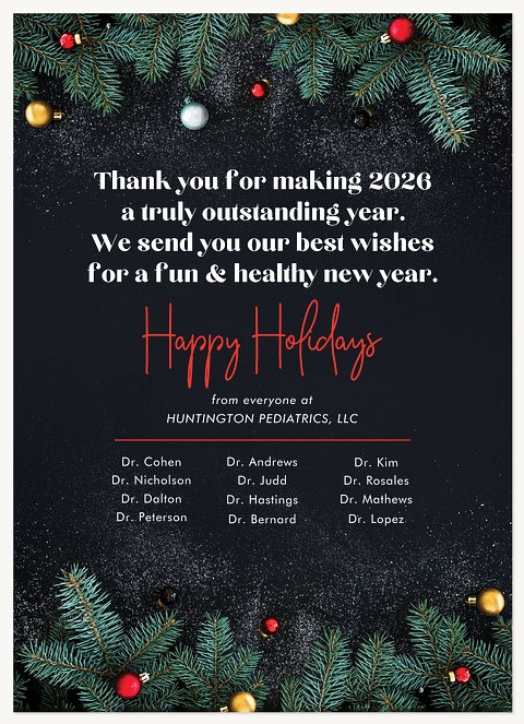 Holiday Bulbs Business Holiday Cards