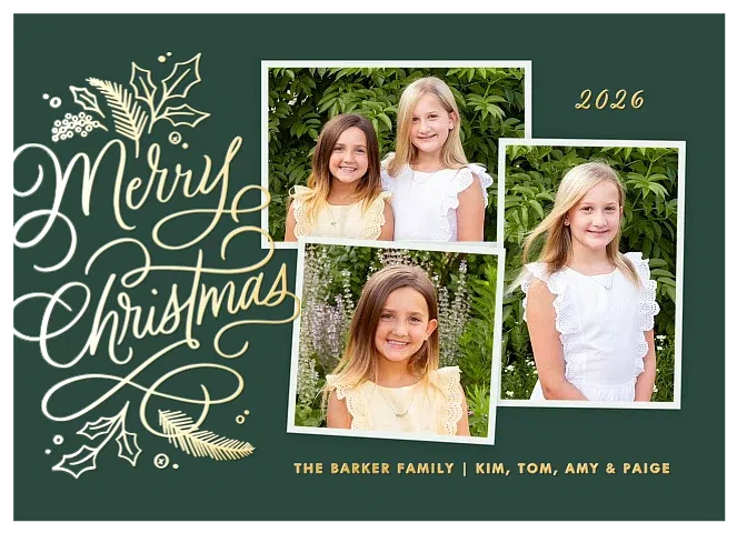 Florals & Flourishes Personalized Holiday Cards