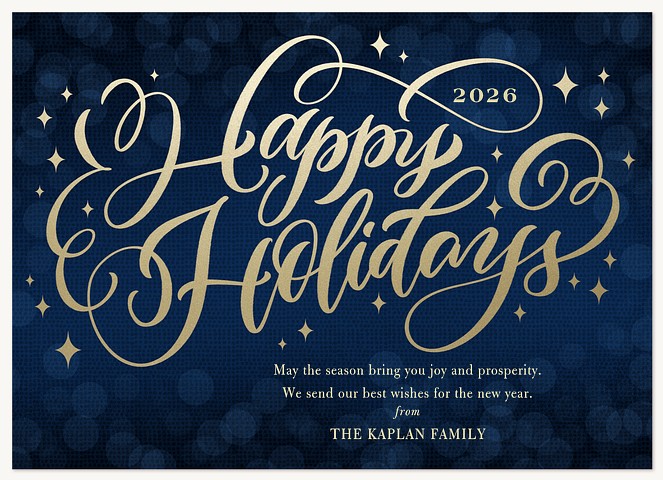 Fanciful Bokeh Personalized Holiday Cards