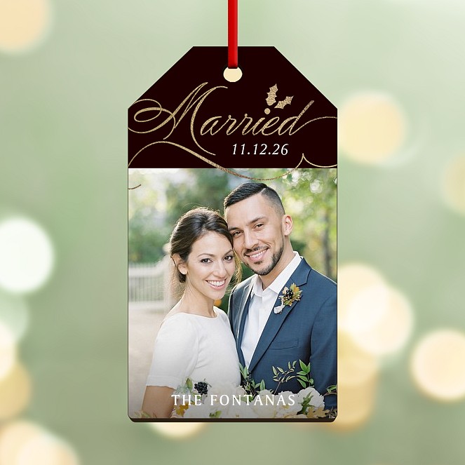 Holly Script Personalized Ornaments