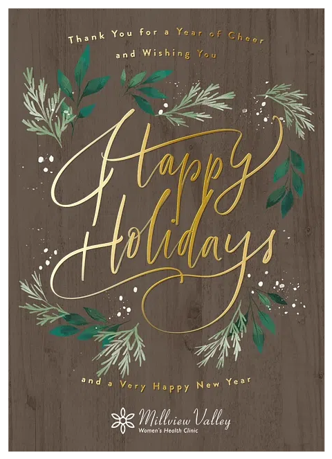 Rustic Botanical Business Holiday Cards