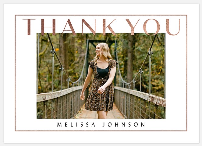 Rose Gold Frame Thank You Cards 