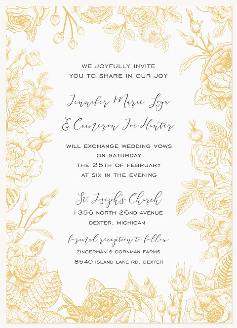Vintage Border Wedding Invitations
