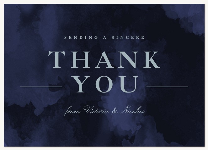 Navy Watercolor Thank You Cards 