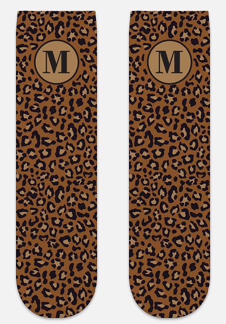 Leopard Monogram Custom Socks