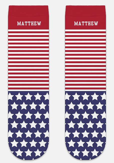 Patriotic Pattern Custom Socks