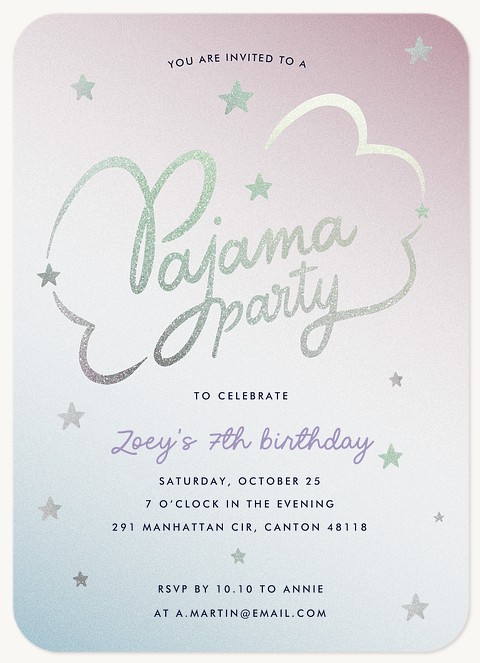 pajama party invitations