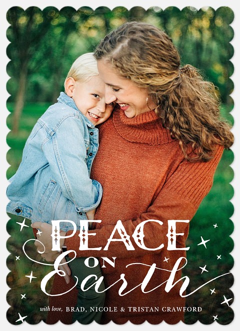 Sparkling Peace Holiday Photo Cards