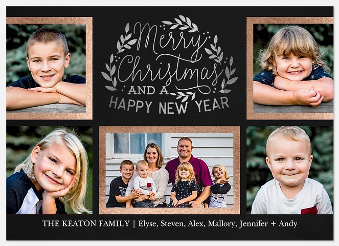 Glittering Grid Holiday Photo Cards