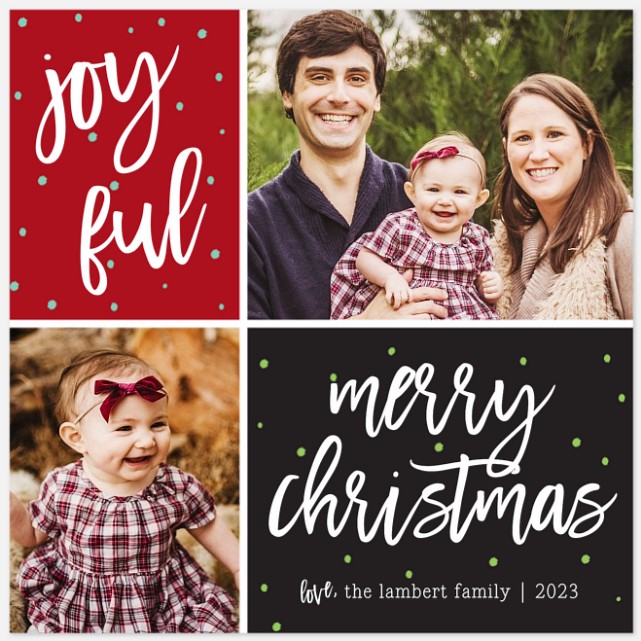 Merry Little Grid Holiday Photo Cards